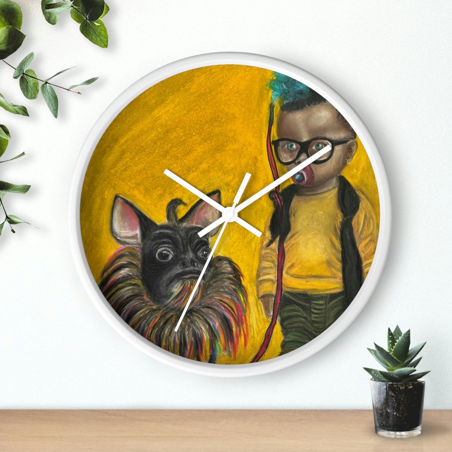 Surreal Art Wall Clock Jun Kidlat and his dog Melchor