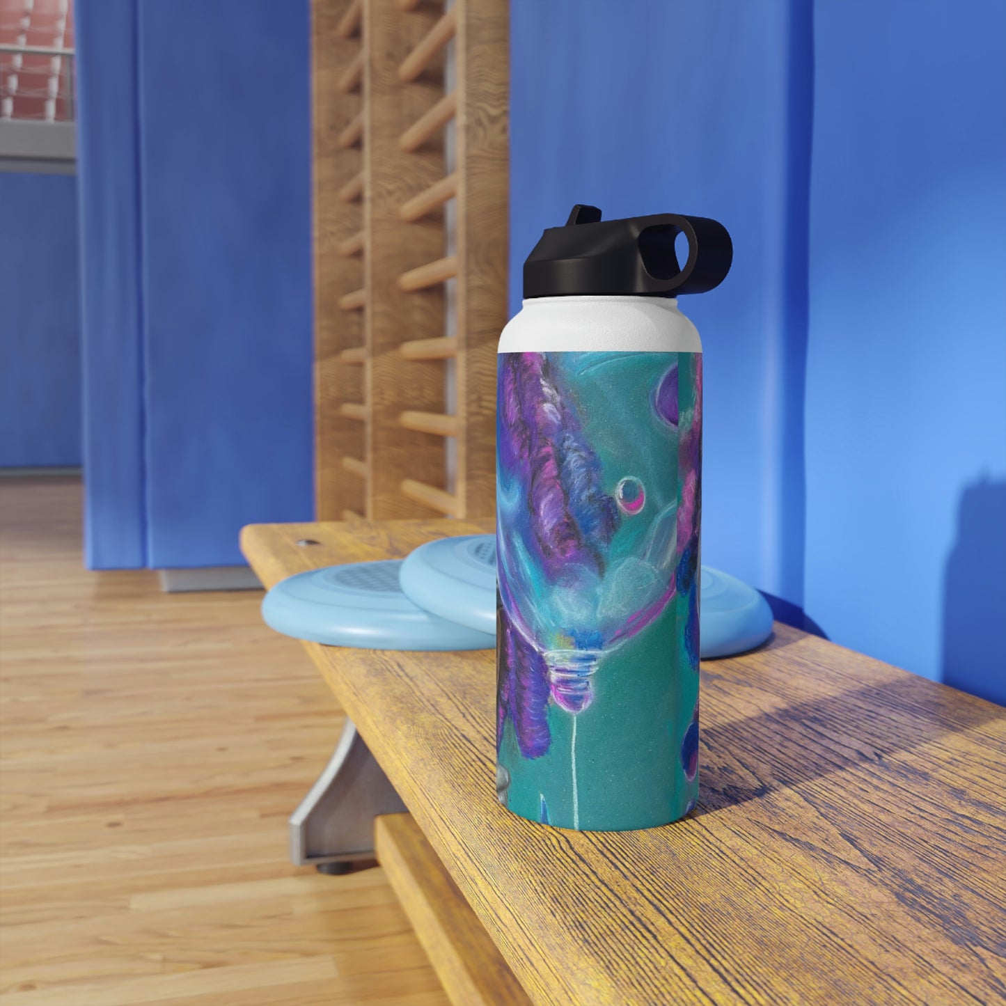 Colorful Surreal Art Stainless Steel Water Bottle, Standard Lid
