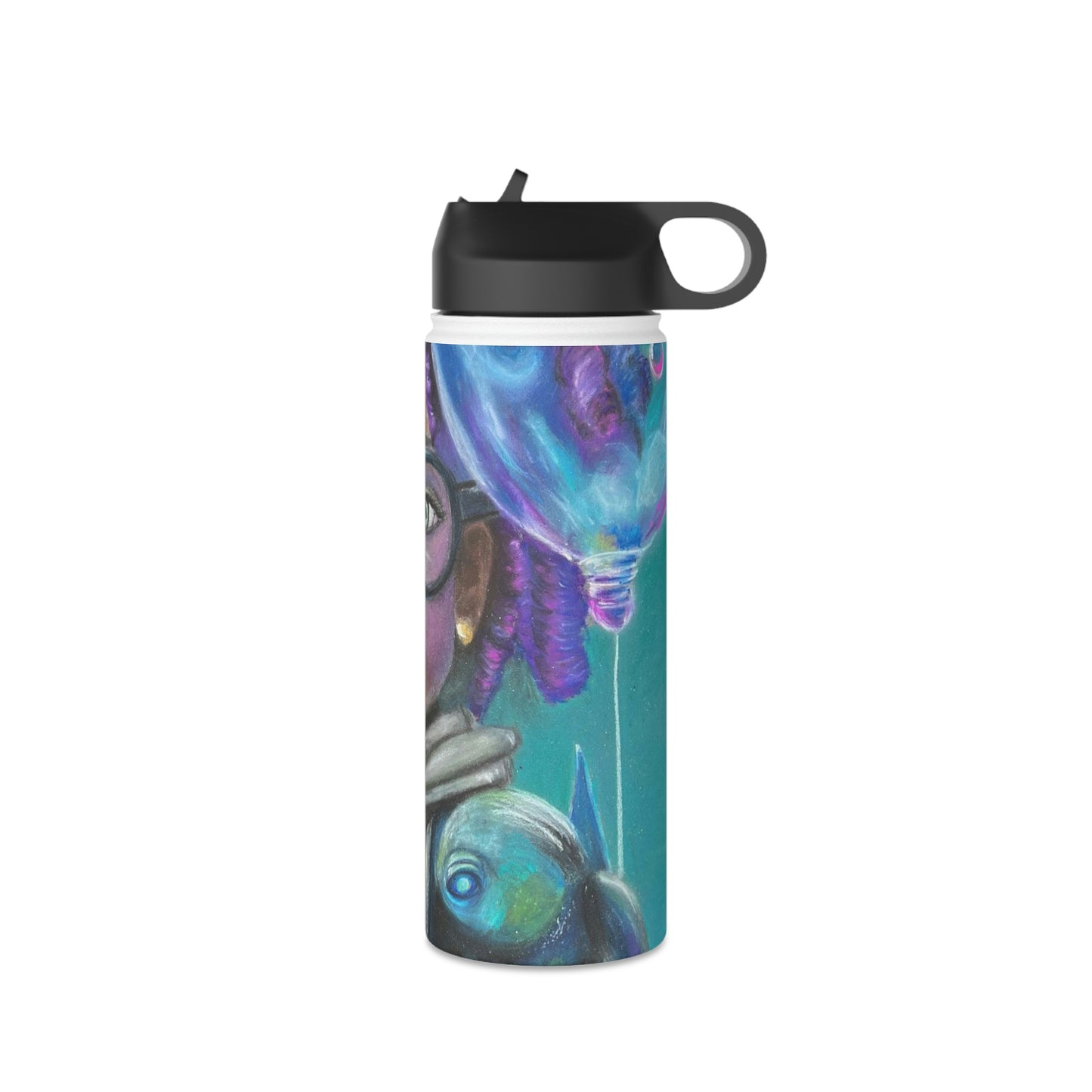 Colorful Surreal Art Stainless Steel Water Bottle, Standard Lid