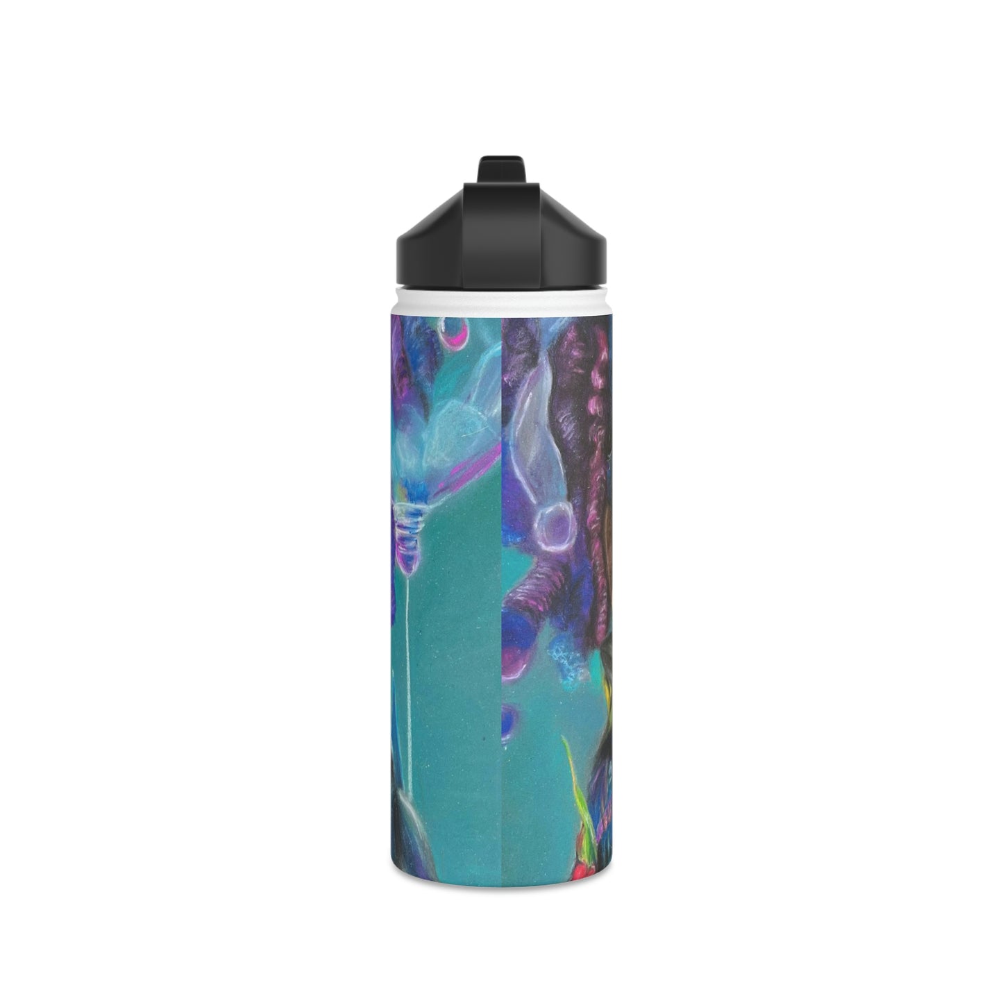 Colorful Surreal Art Stainless Steel Water Bottle, Standard Lid