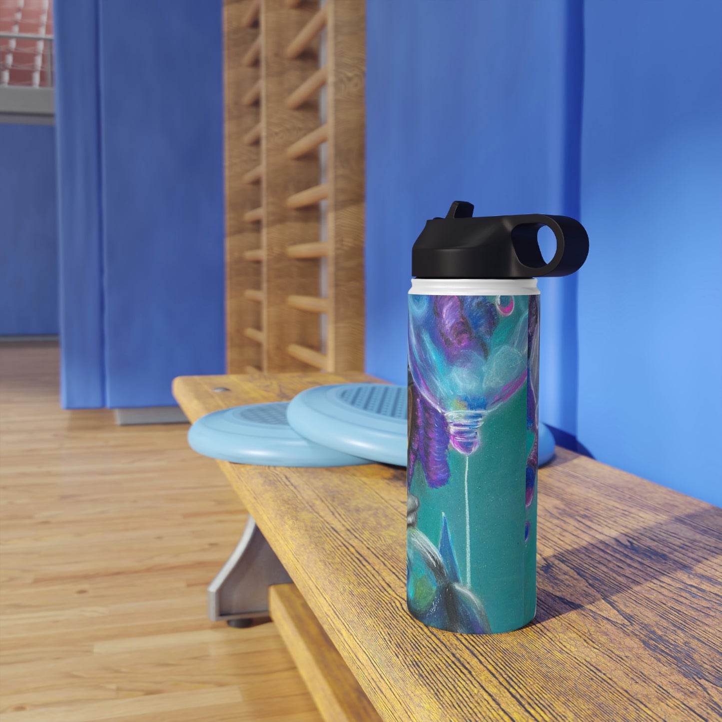 Colorful Surreal Art Stainless Steel Water Bottle, Standard Lid