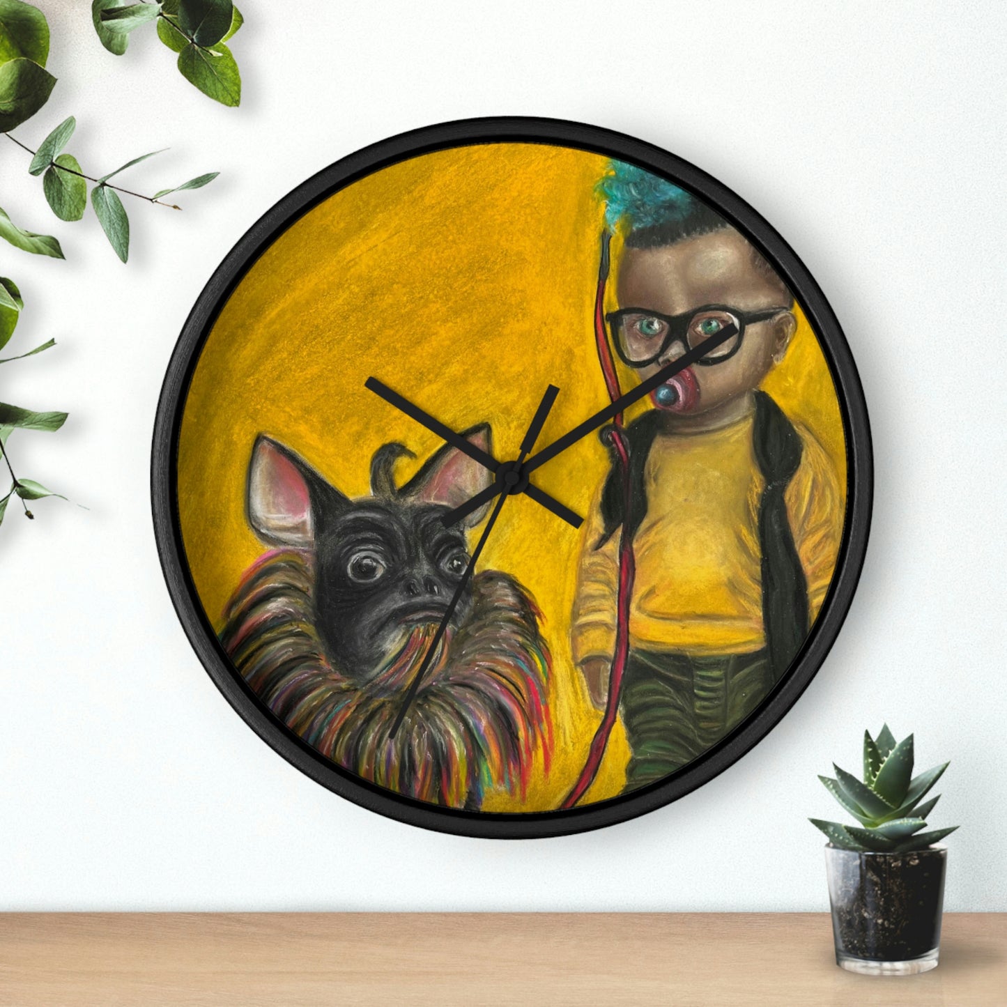 Surreal Art Wall Clock Jun Kidlat and his dog Melchor