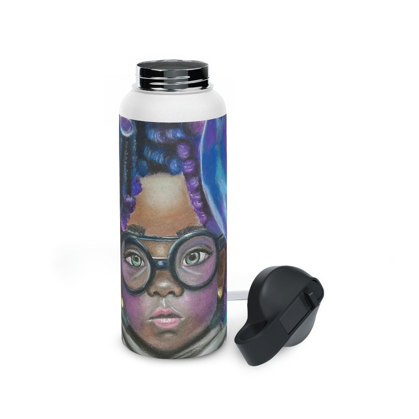 Colorful Surreal Art Stainless Steel Water Bottle, Standard Lid