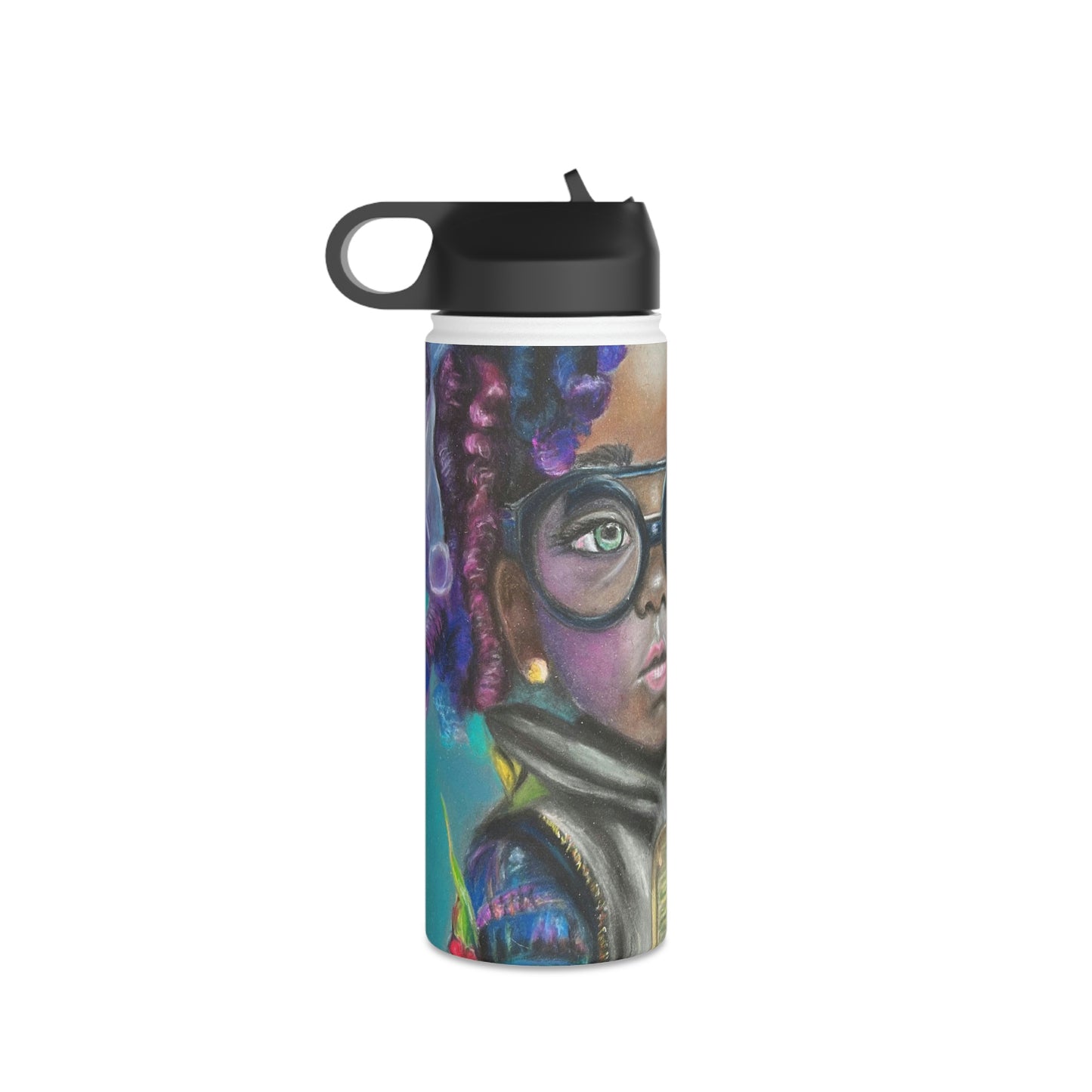 Colorful Surreal Art Stainless Steel Water Bottle, Standard Lid
