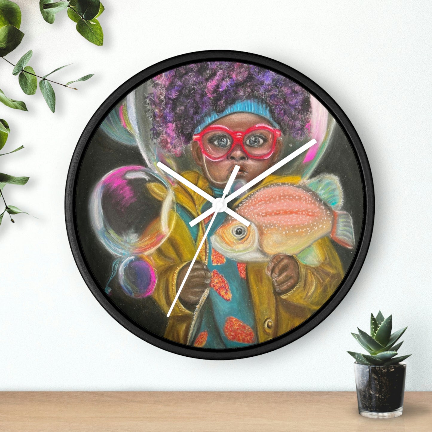 Surreal Art Wall Clock Enzo in the Sea