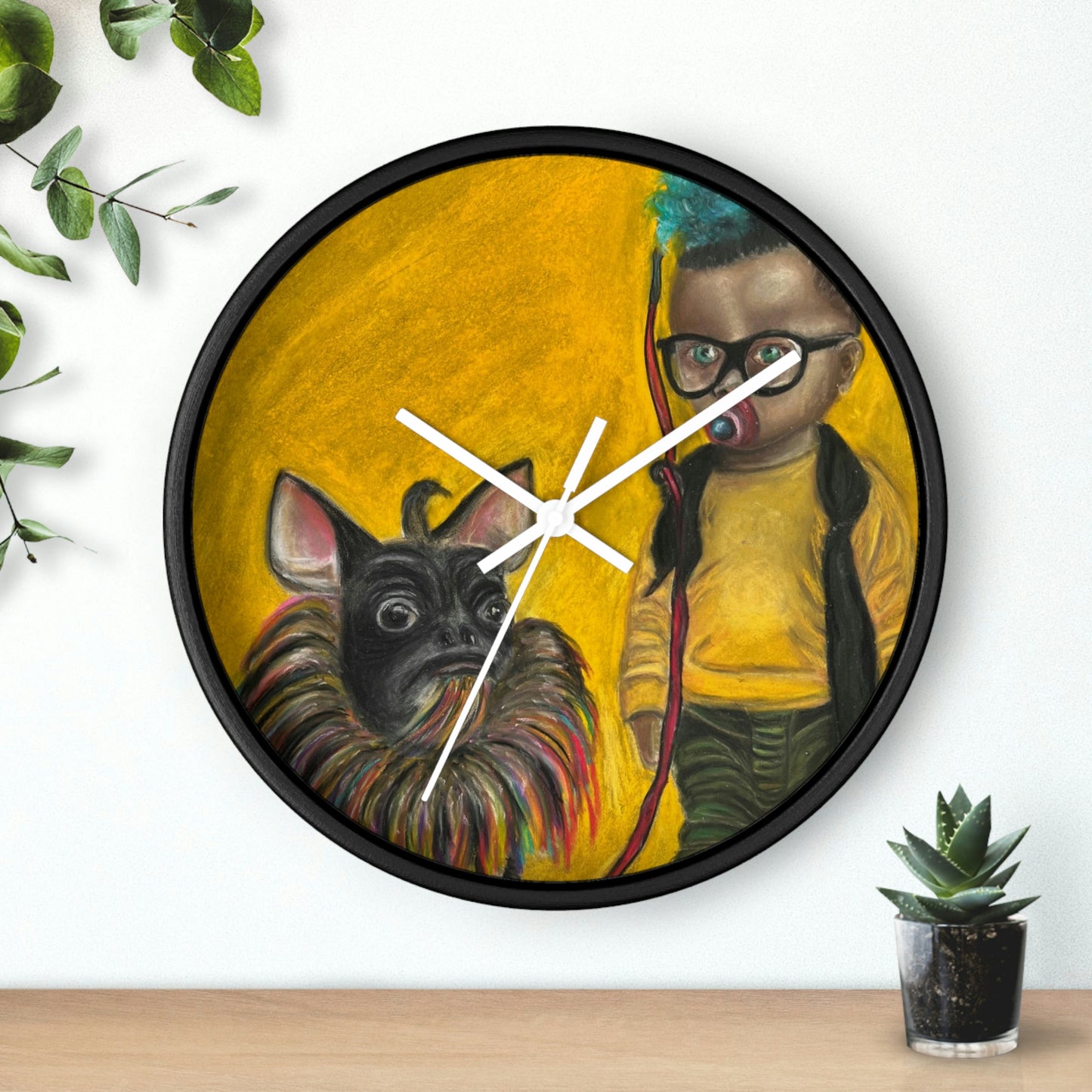 Surreal Art Wall Clock Jun Kidlat and his dog Melchor